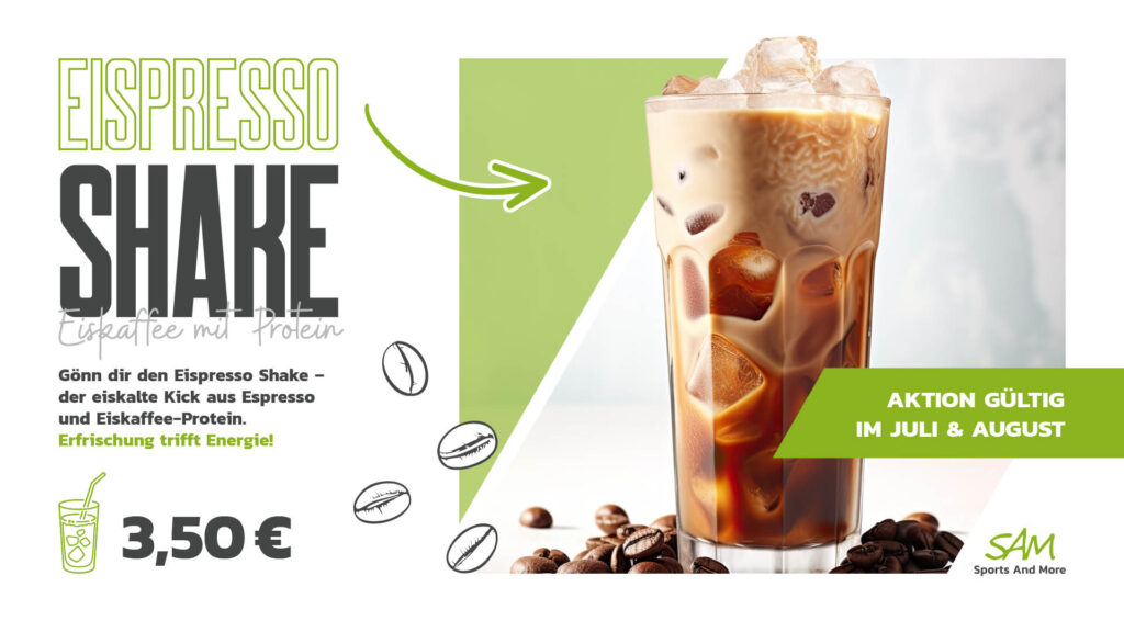 Gönn dir den Eispresso Shake - der eiskalte Kick aus Espresso und Eiskaffee-Protein. 🧊🤤