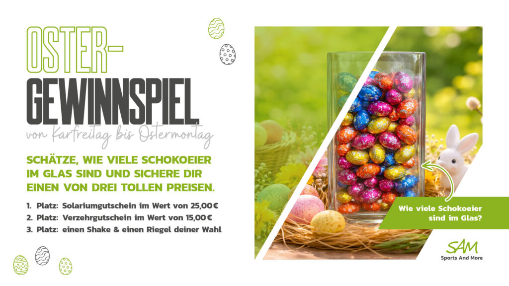 Komm vorbei und sichere dir einen von drei tollen Preisen! 🎁🐣