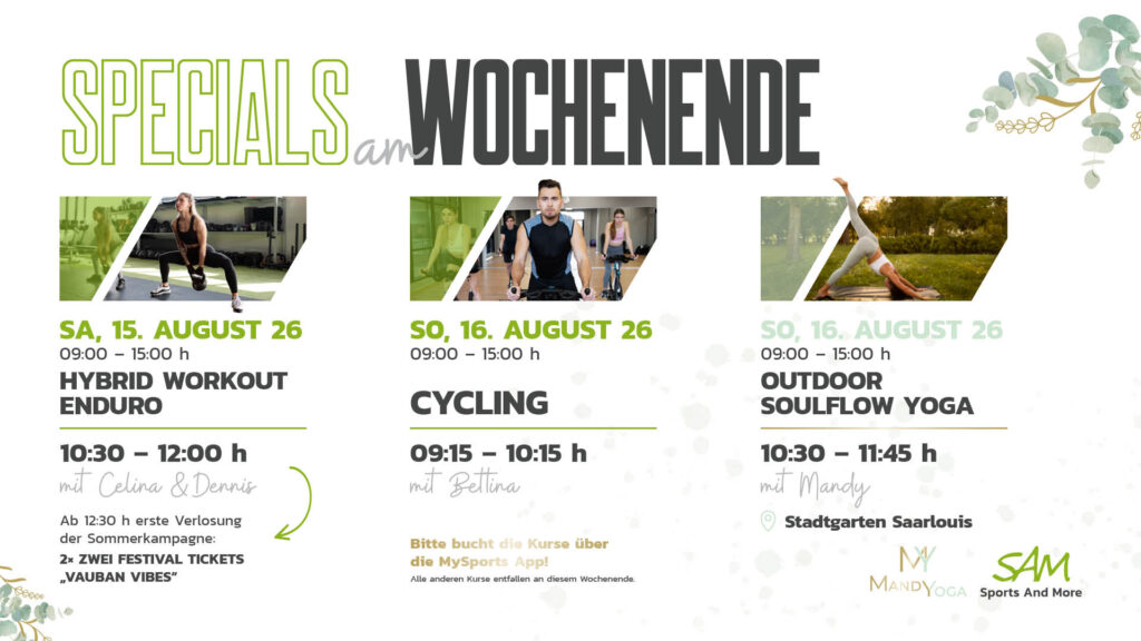 Freut euch auf ein Wochenende voller Specials! 💪🏻🎉